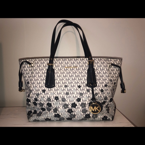 michael kors blue flower purse